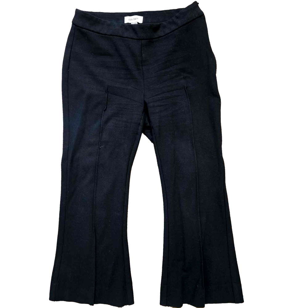 Black Flared Ankle Pants with Relaxed Fit